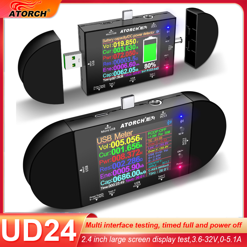 Logic Analyzer Usb - Цифровой USB-тестер UD24 2.4 дюйма: вольтметр,