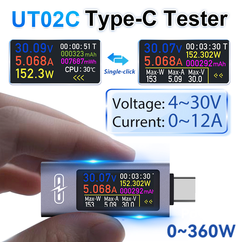 Logic Analyzer Usb - UT02C USB-тестер с цветным экраном Type-C,