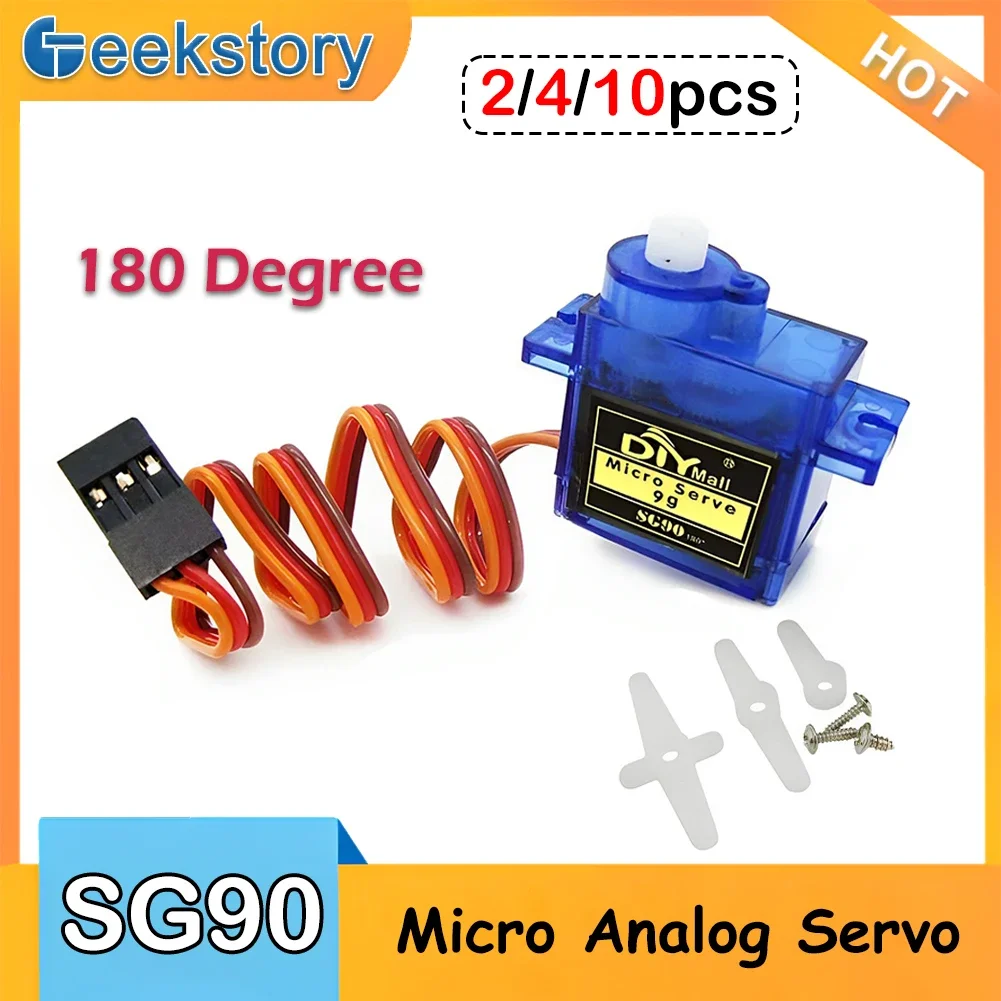 2/4/10 шт. SG90 Серводвигатель – обзор и цена Servo Motor Sg90